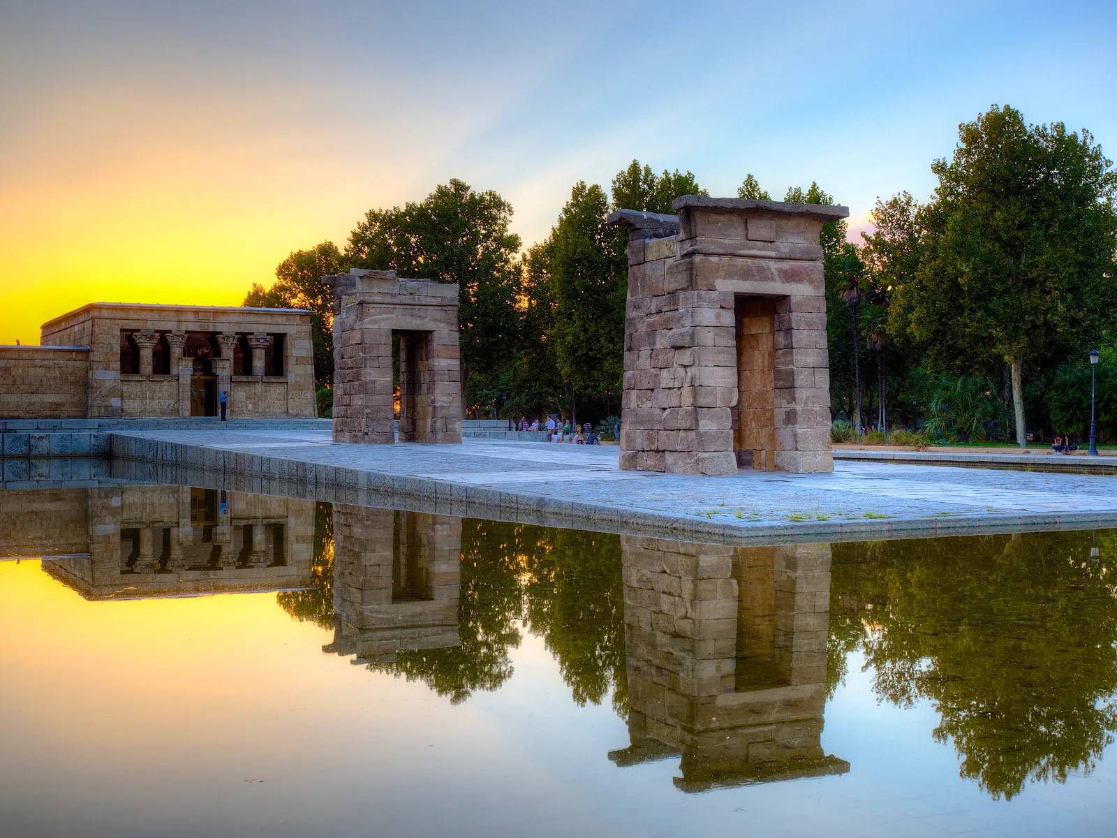 madrid in 3 days 4 Templo de Debod reflected in its pool at sunset, the closing stop of this Madrid in 3 days itinerary